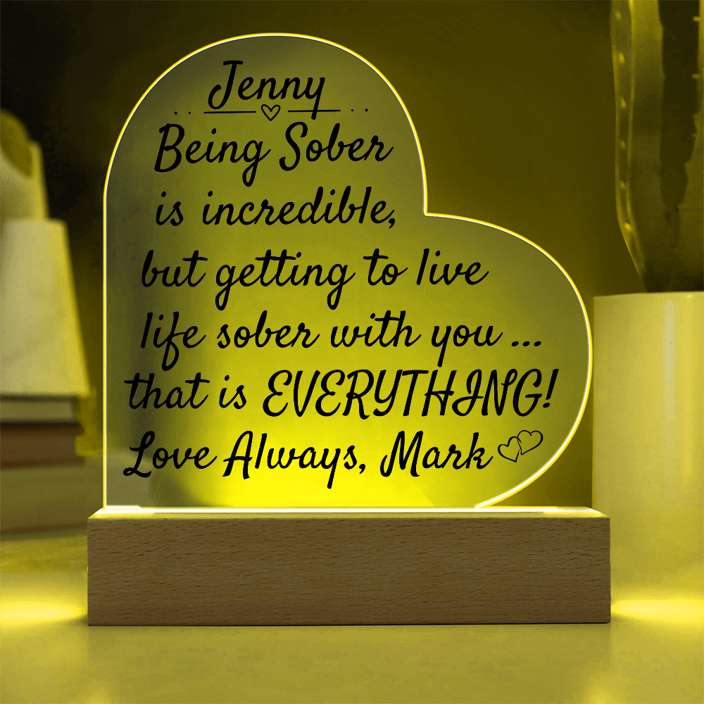 Celebrate Love and Sobriety Together - LED Heart