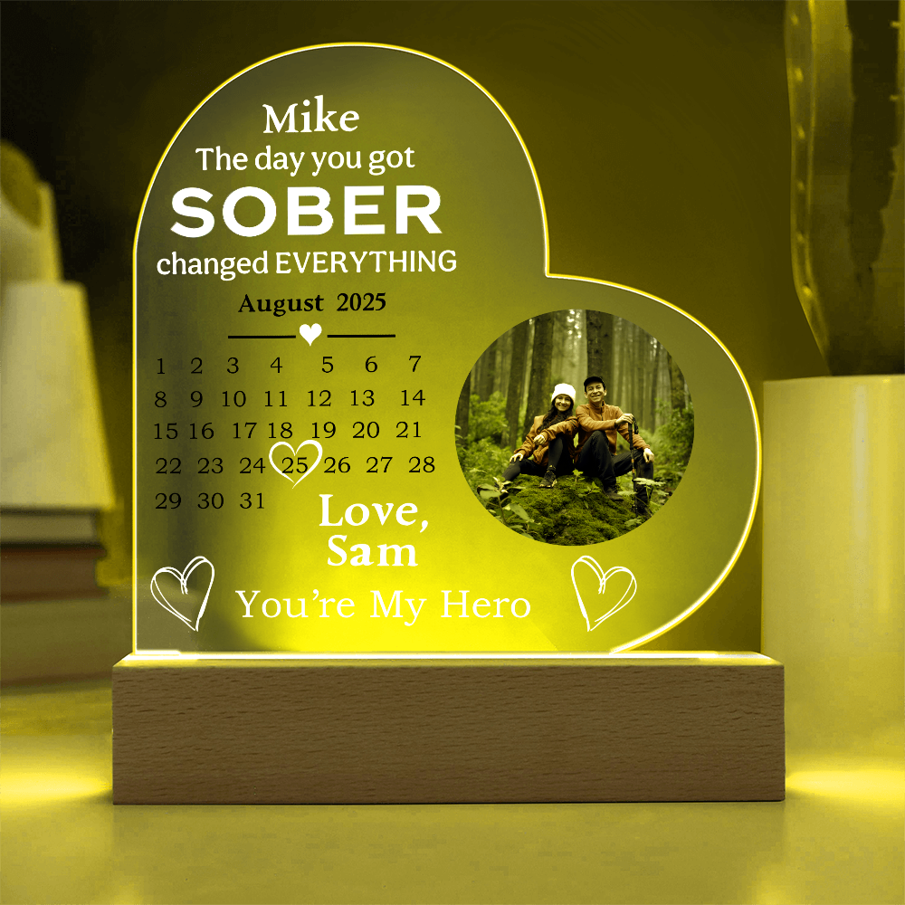 Custom Sobriety Date Calendar LED Plaque