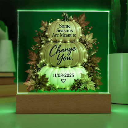 Some Seasons Are Meant to Change You Personalized Recovery Date LED Acrylic Plaque
