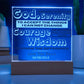 Custom Sobriety Date and Message with Serenity Prayer on LED Acrylic Plaque