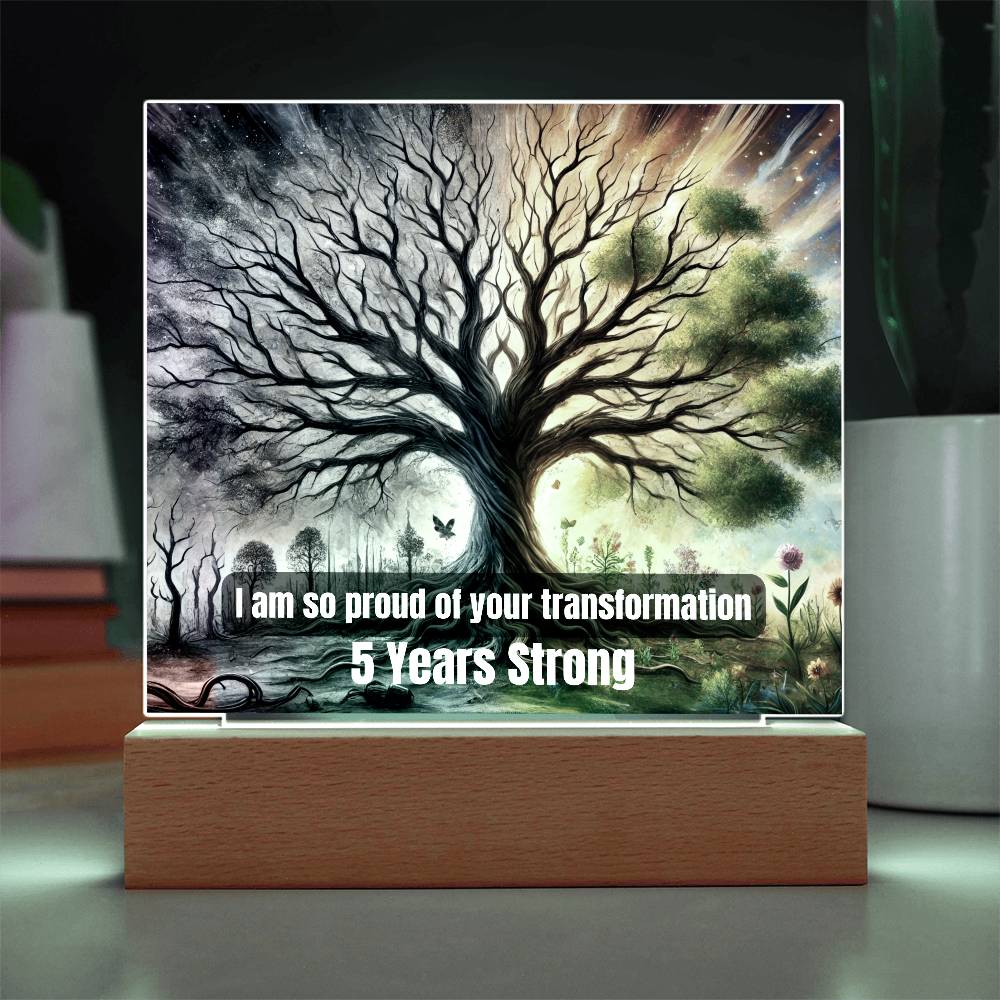 Customizable Sobriety Milestone Plaque – Proud of Your Transformation | Inspirational LED Recovery Gift 1-65 years