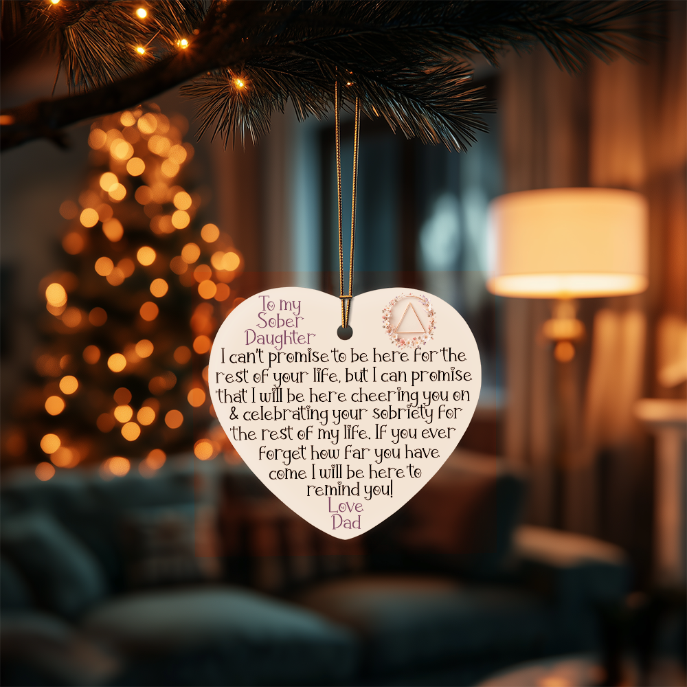 Sober Daughter Ornament from Dad • High-Gloss Heart
