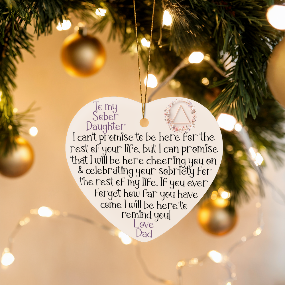 Sober Daughter Ornament from Dad • High-Gloss Heart