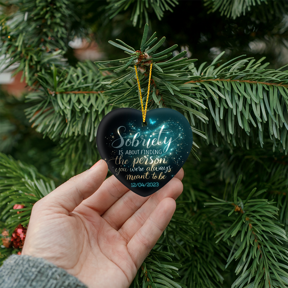 Recovery Heart Ornament, Sober Support Gif