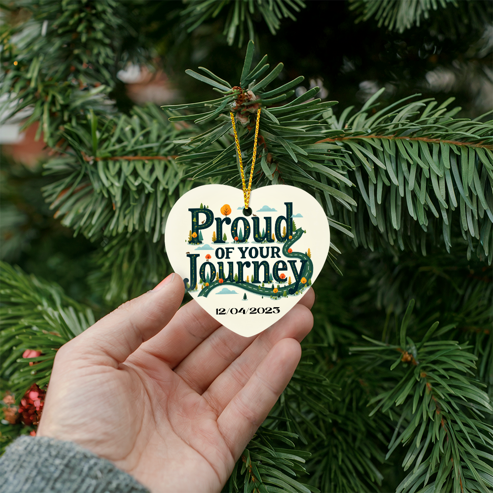 Proud of your Journey Recovery Heart Ornament,