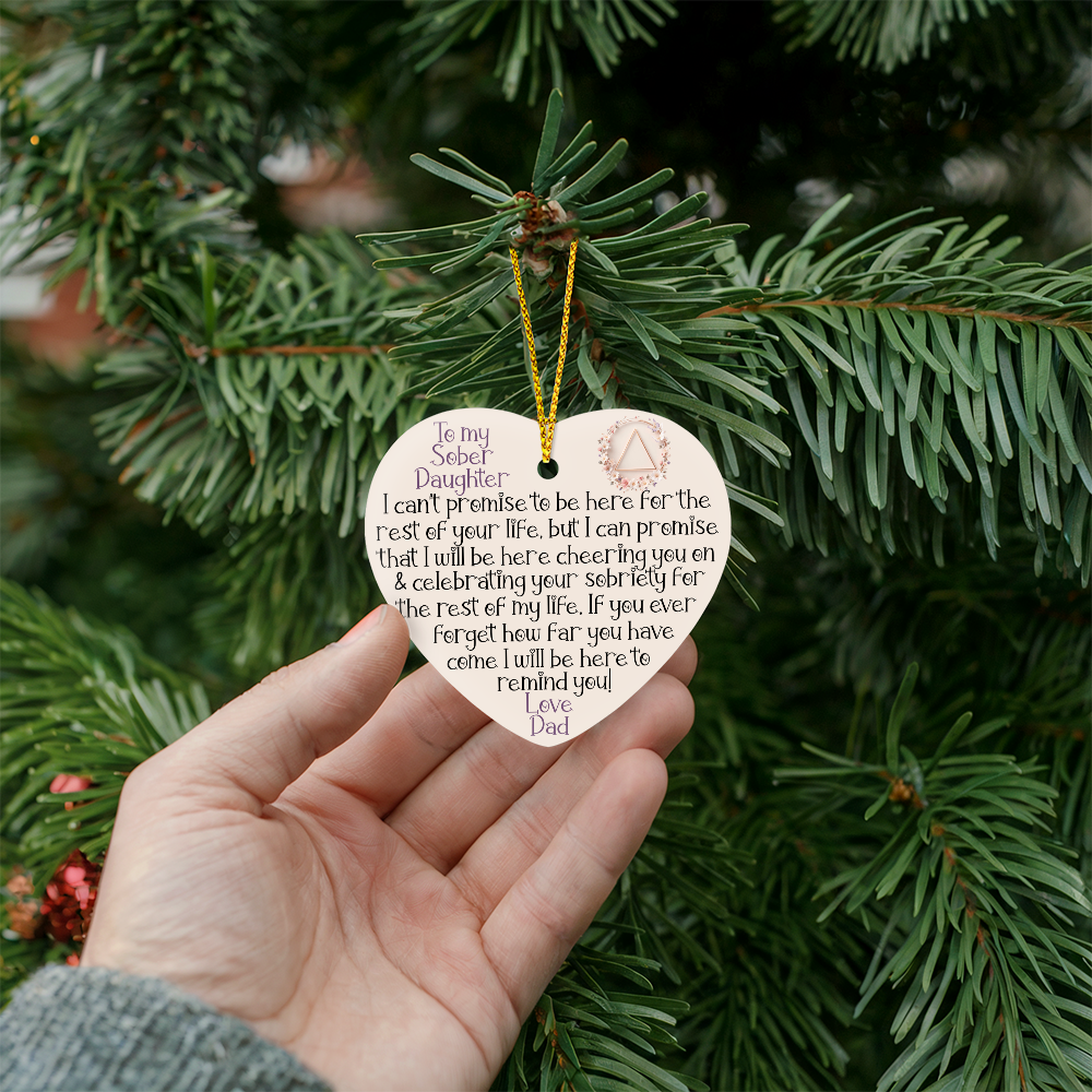 Sober Daughter Ornament from Dad • High-Gloss Heart