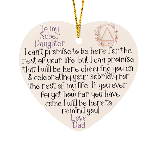 Sober Daughter Ornament from Dad • High-Gloss Heart