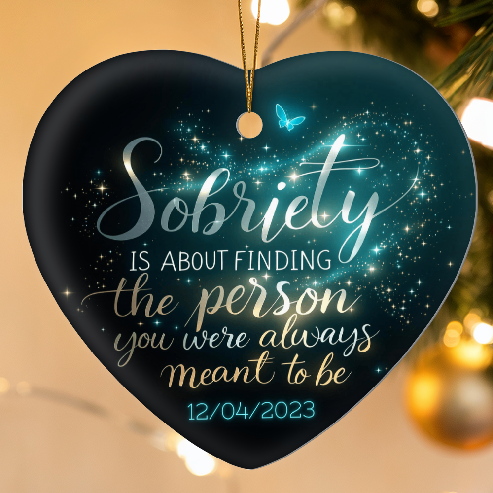 Recovery Heart Ornament, Sober Support Gif