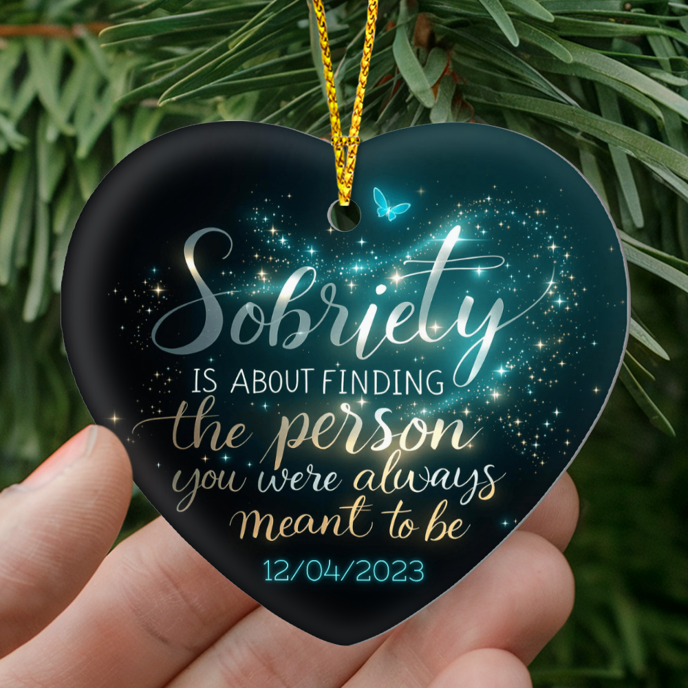 Recovery Heart Ornament, Sober Support Gif