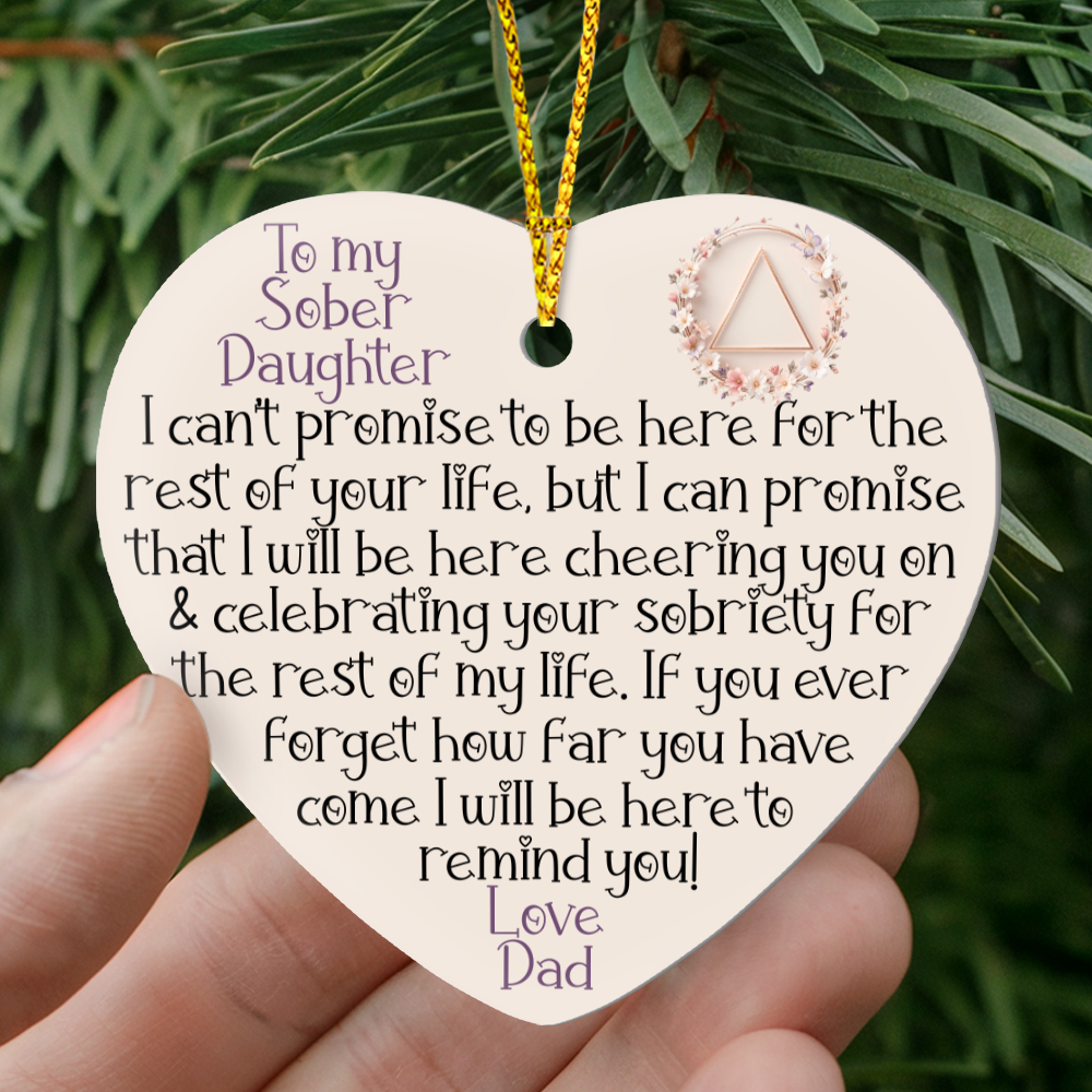 Sober Daughter Ornament from Dad • High-Gloss Heart