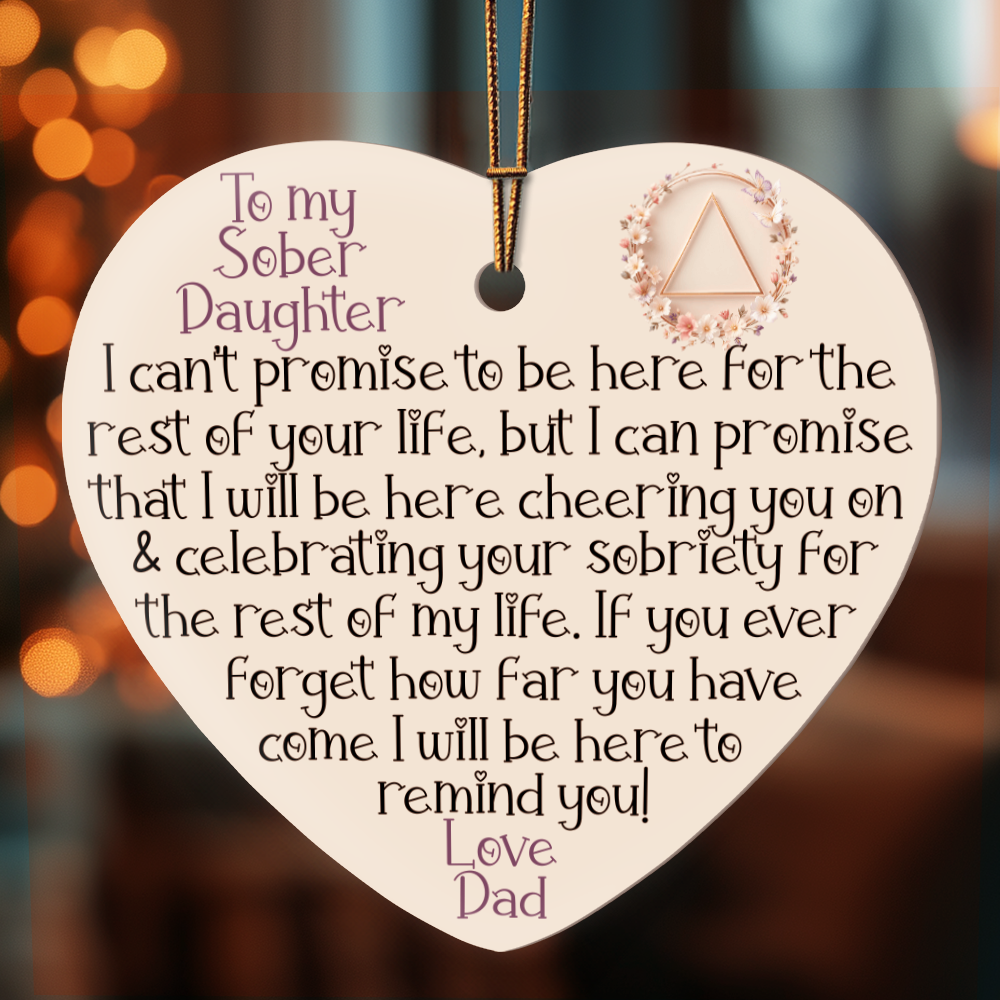 Sober Daughter Ornament from Dad • High-Gloss Heart