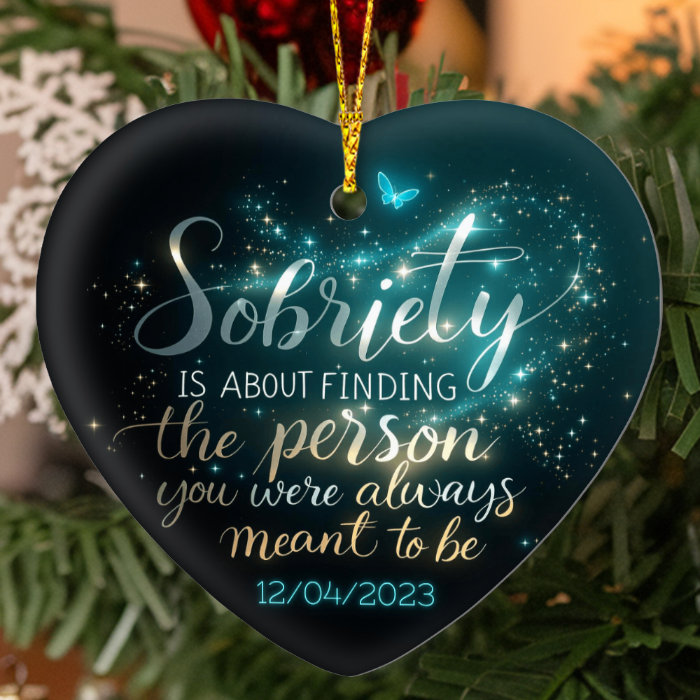 Recovery Heart Ornament, Sober Support Gif