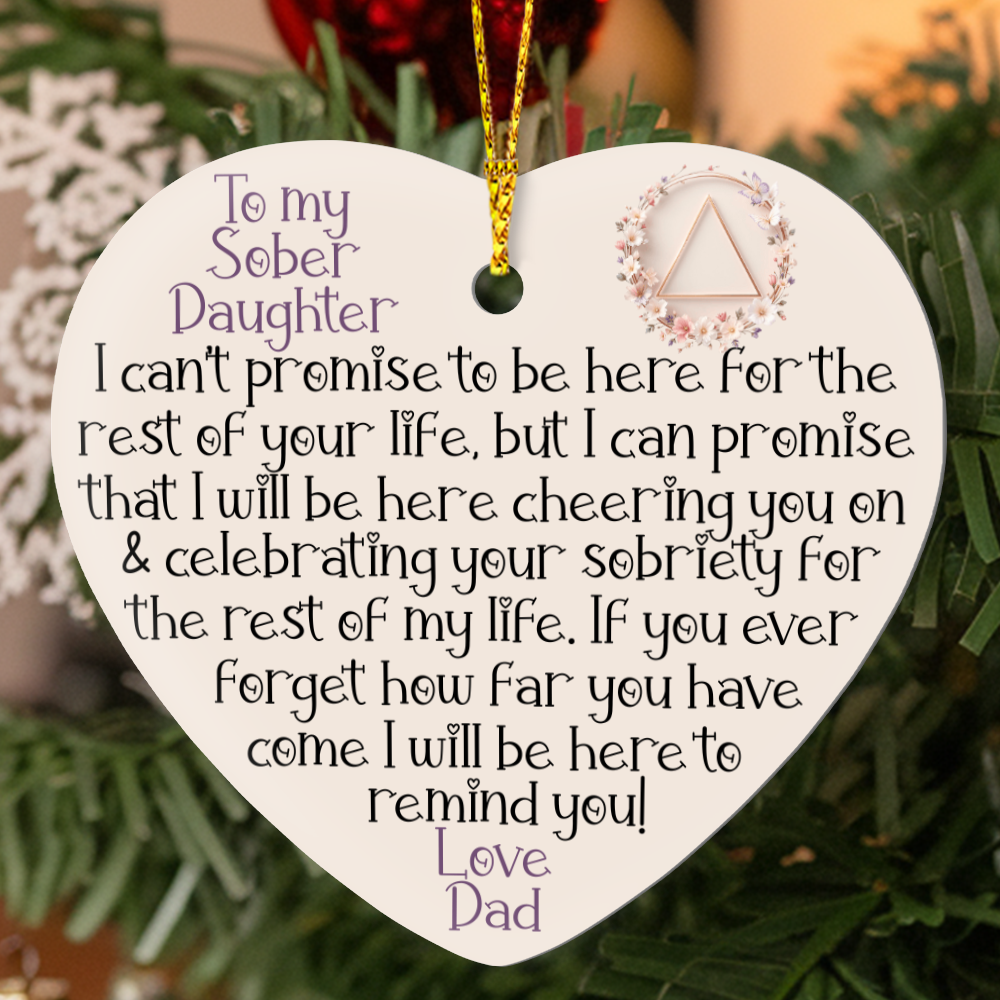 Sober Daughter Ornament from Dad • High-Gloss Heart
