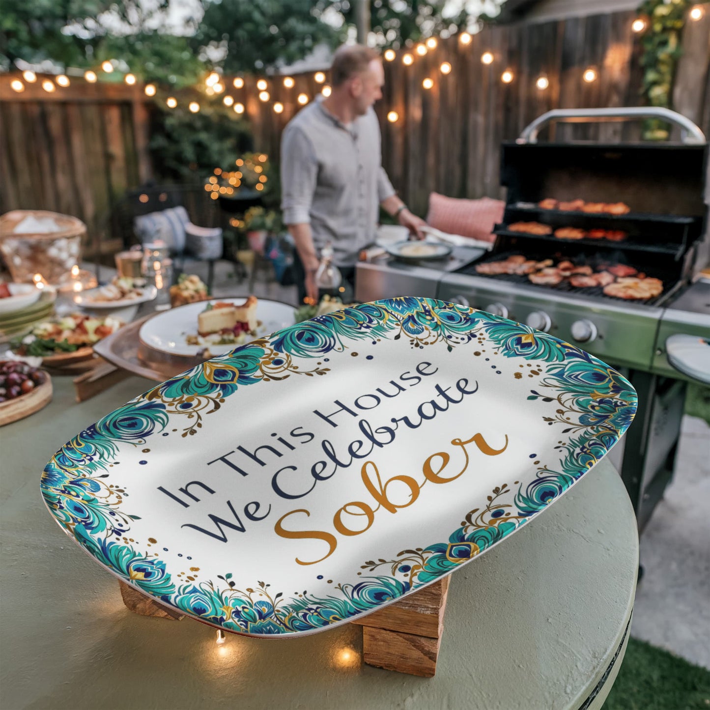 Peacock Sobriety Celebration Platter