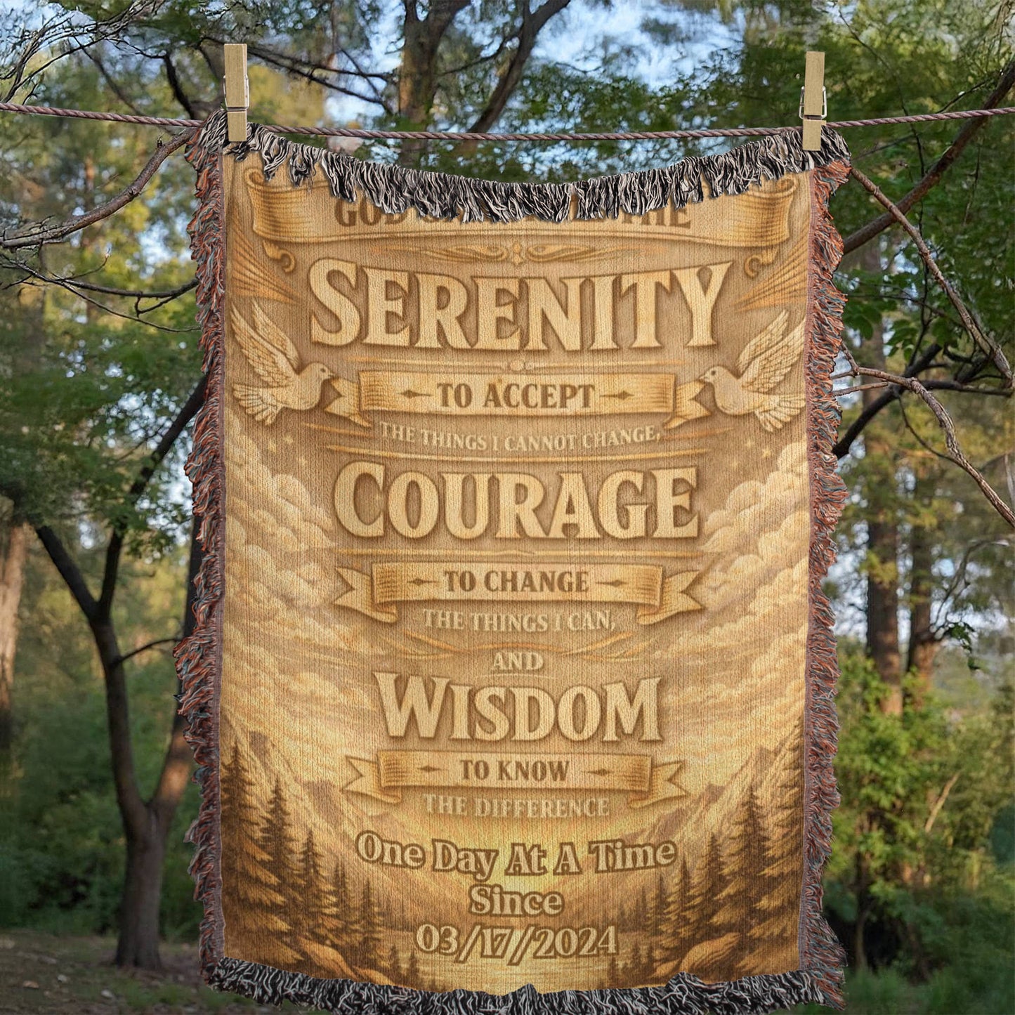 Serenity Prayer Woven Blanket