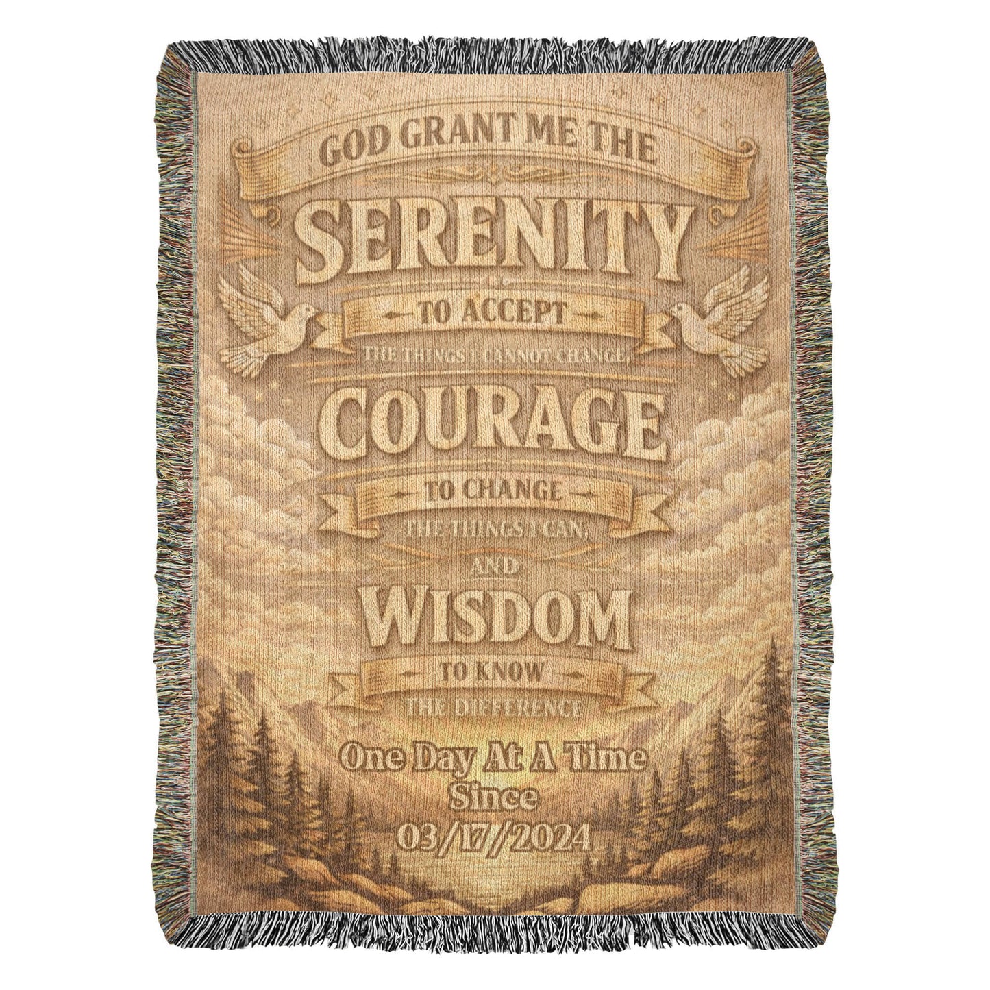 Serenity Prayer Woven Blanket