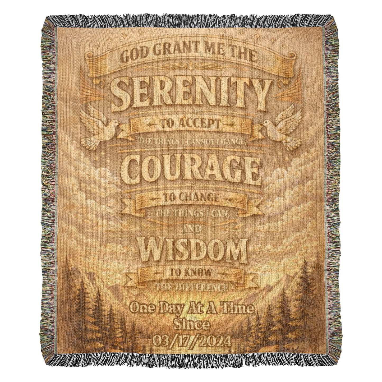 Serenity Prayer Woven Blanket