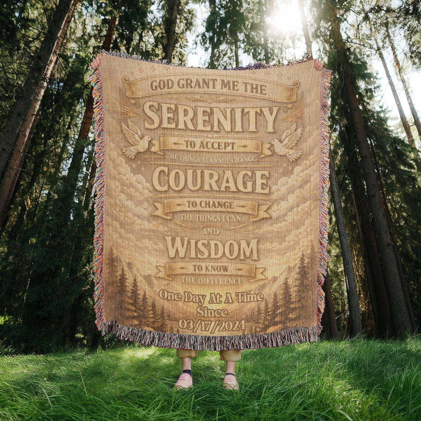 Serenity Prayer Woven Blanket