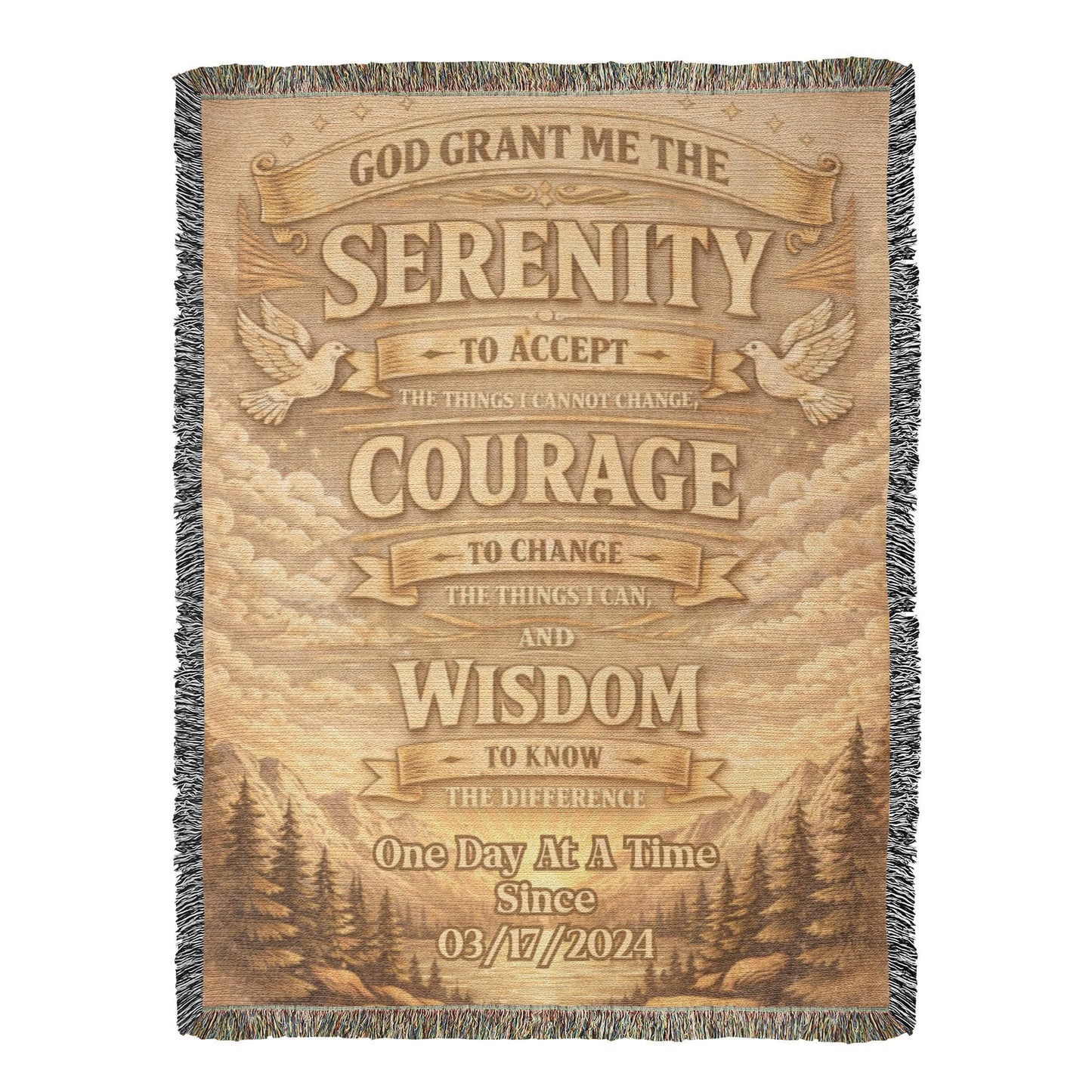 Serenity Prayer Woven Blanket