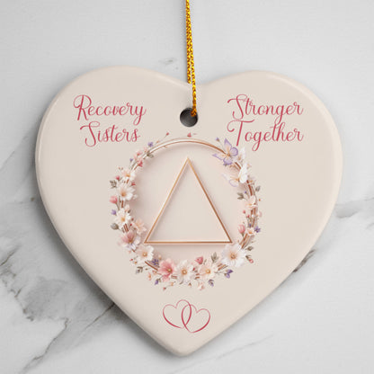 Recovery Sisters Heart Ornament | Mirror Charm