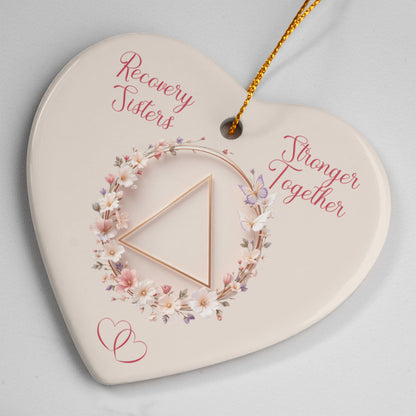 Recovery Sisters Heart Ornament | Mirror Charm