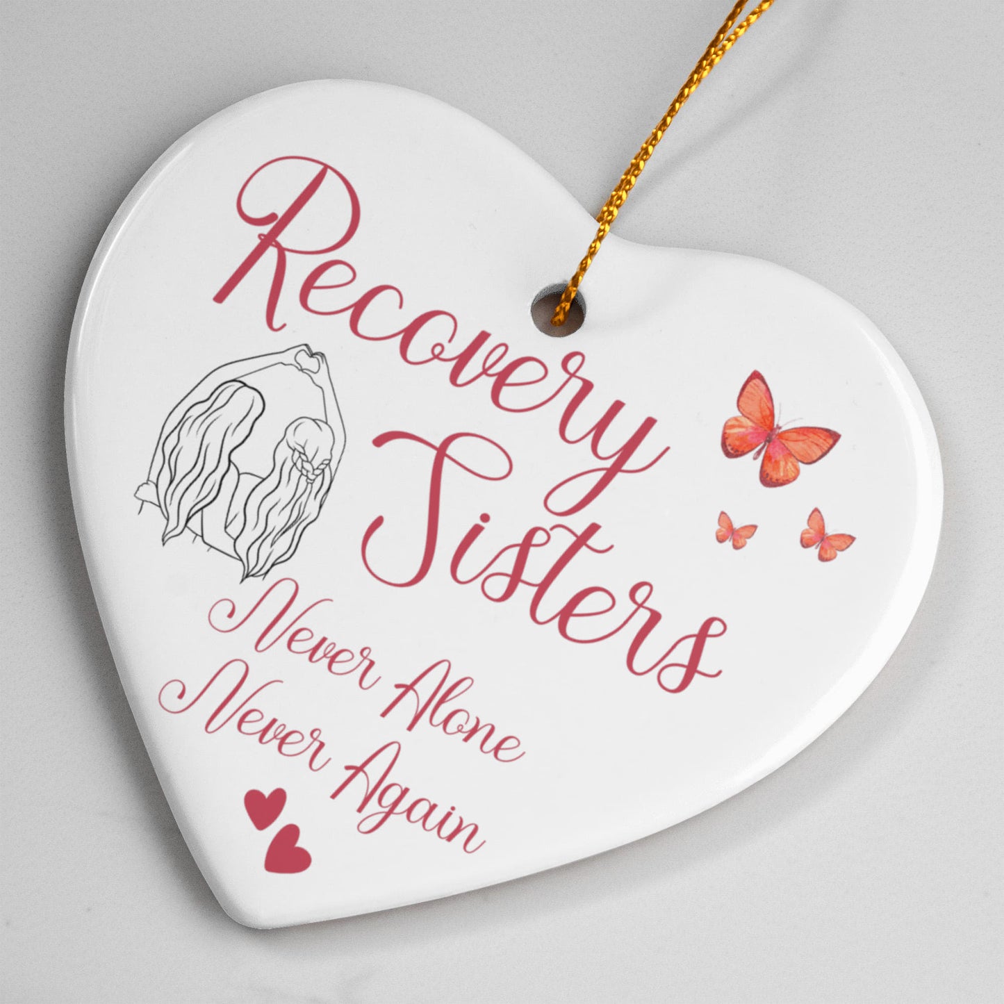 Recovery Sisters Heart Ornament