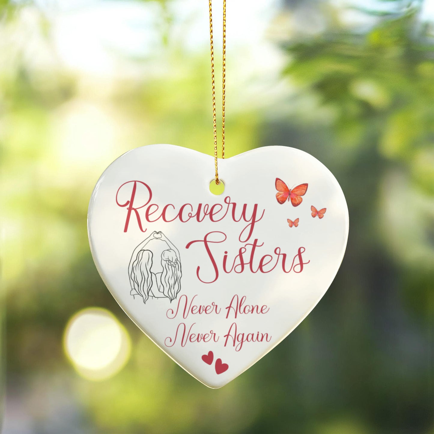 Recovery Sisters Heart Ornament