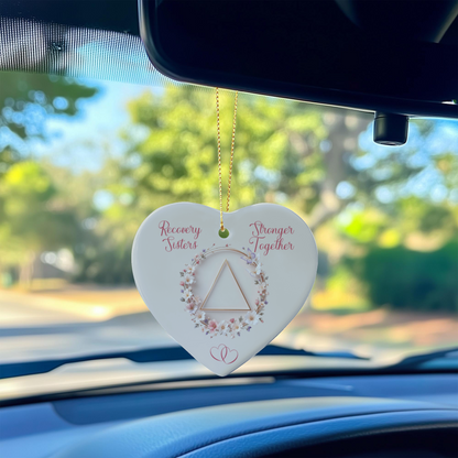 Recovery Sisters Heart Ornament | Mirror Charm