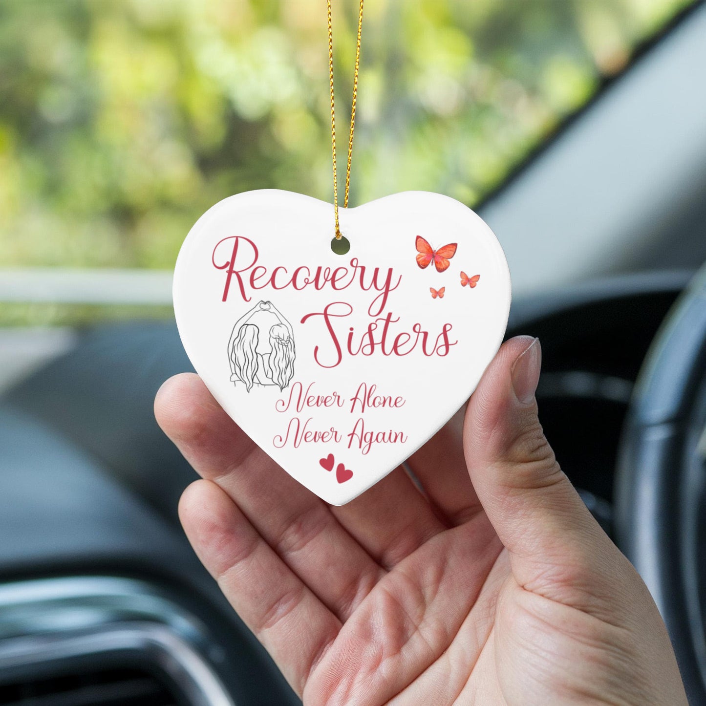 Recovery Sisters Heart Ornament