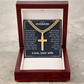 Cross pendant necklace in gift box with gold curb chain and cross charm