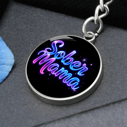 Sober Mama Keychain — Personalized Back Engraving