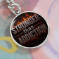 Stronger Than Addiction Keychain — Personalized Back Engraving