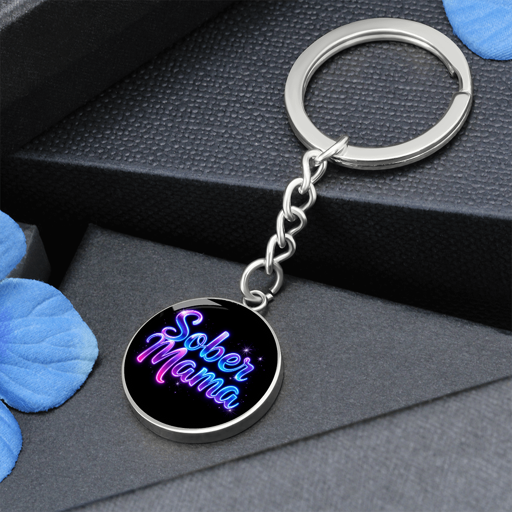 Sober Mama Keychain — Personalized Back Engraving