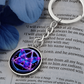 Butterfly Transformation Keychain — AA Symbol + Optional Engraving