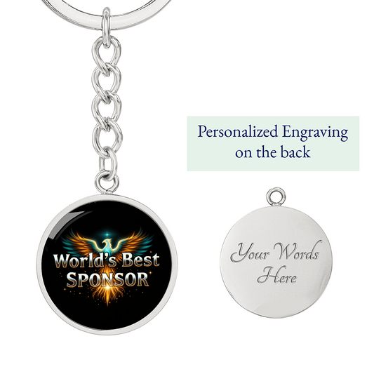 World's Best Sponsor Keychain — Personalized Back Engraving