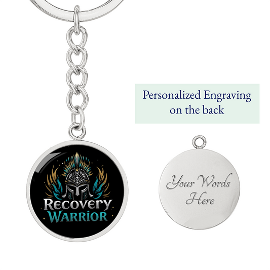Recovery Warrior Keychain — Personalized Back Engraving