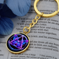 Butterfly Transformation Keychain — AA Symbol + Optional Engraving