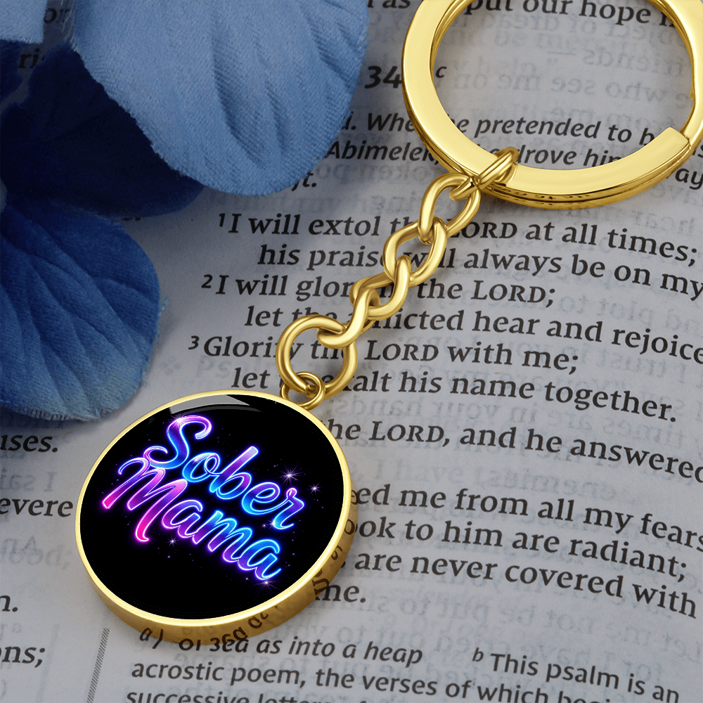 Sober Mama Keychain — Personalized Back Engraving