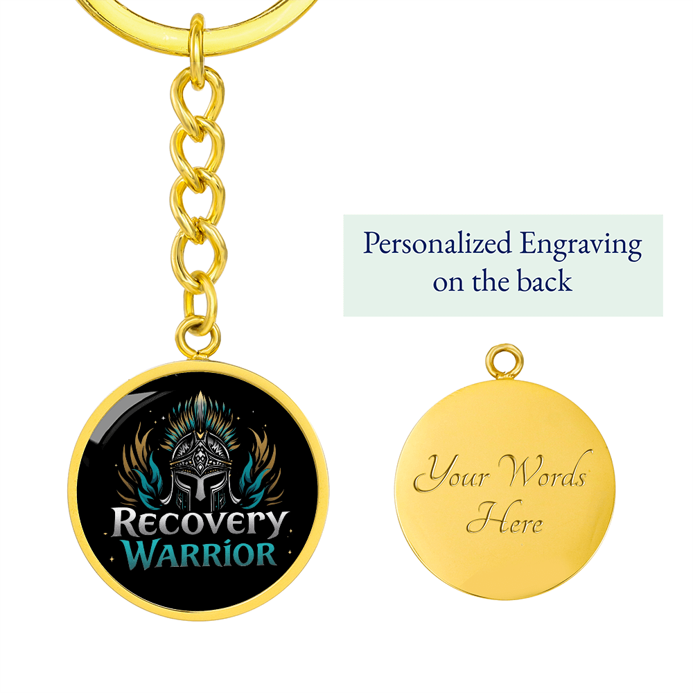 Recovery Warrior Keychain — Personalized Back Engraving