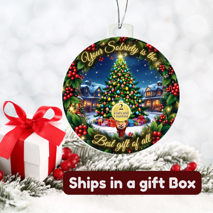 Personalized Best Gift of All! Sobriety Christmas Ornament – A Heartfelt Milestone Gift