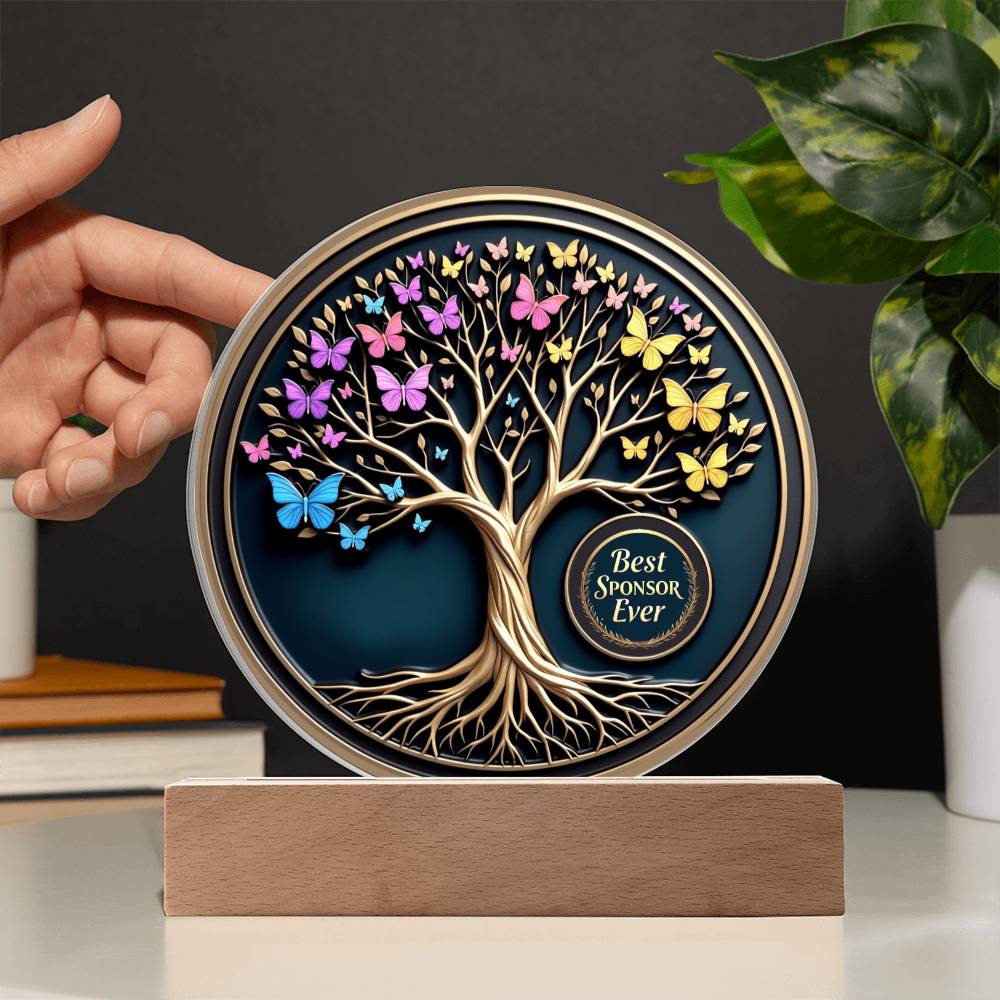 Best Sponsor Ever LED Circle Acrylic Keepsake