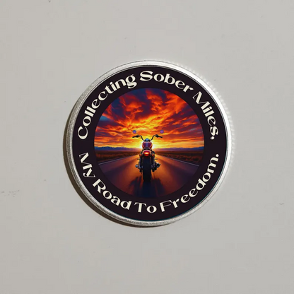 Sobriety Motorcycle Coin Personalized Custom Date
