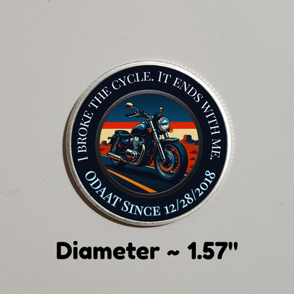 I Broke The Cycle Sobriety Coin With Personalized Custom Date