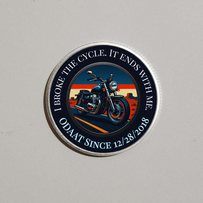 I Broke The Cycle Sobriety Coin With Personalized Custom Date