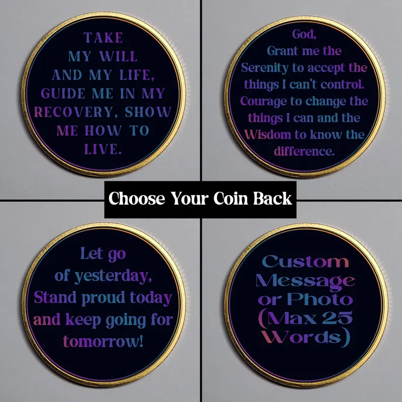 Personalized Narcotics Anonymous Date Gift, Recovery Anniversary Coin