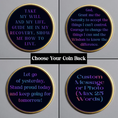 Personalized Sober Date Gift, Recovery Anniversary Coin