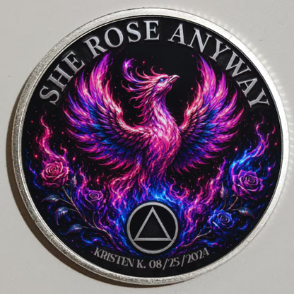 She Rose Anyway Recovery Coin ~ Silver Medallion