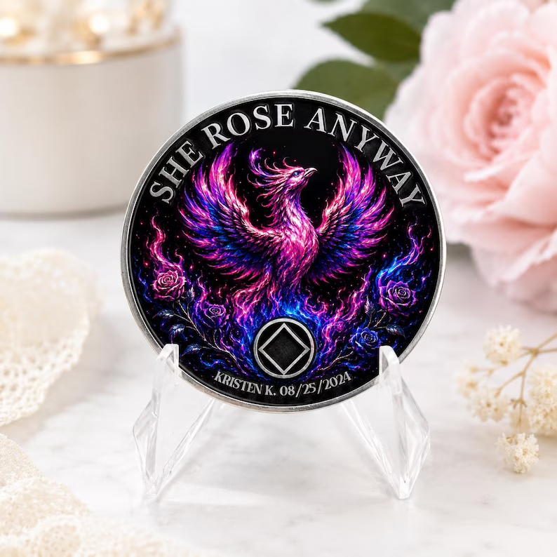 She Rose Anyway Recovery Coin ~ Silver Medallion