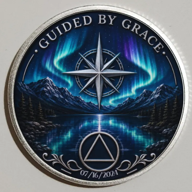 Guided By Grace Mountain Coin, Silver Recovery Medallion