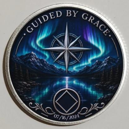 Guided By Grace Mountain Coin, Silver Recovery Medallion